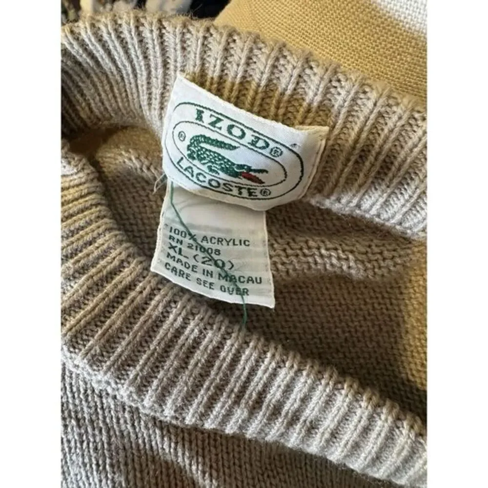 Vintage Lacoste Izod Crew Neck‎ Sweater Youth XL Fit Womens Small
